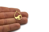 Brass Drop Charm, 6 Raw Brass Horse Charms With 1 Loop, Earring Findings (32x18x0.60mm) SMP0621