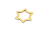 Brass Star Charm, 24 Raw Brass Star Shaped Charms, Charm Pendants, Connectors (11x10x0.60mm) SMP0865