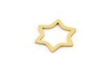 Brass Star Charm, 24 Raw Brass Star Shaped Charms, Charm Pendants, Connectors (11x10x0.60mm) SMP0865