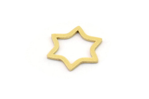 Brass Star Charm, 24 Raw Brass Star Shaped Charms, Charm Pendants, Connectors (11x10x0.60mm) SMP0865