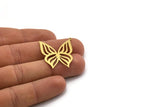 Brass Butterfly Charm, 4 Raw Brass Butterfly Charms With 1 Loop, Findings (31x27x0.60mm) SMP0626