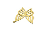 Brass Butterfly Charm, 4 Raw Brass Butterfly Charms With 1 Loop, Findings (31x27x0.60mm) SMP0626