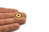 Brass Round Charm, 4 Raw Brass Star Charms With 1 Loop, Pendants, Findings (30x27.5x0.80mm) SMP0627