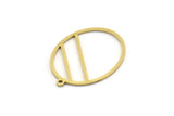 Brass Oval Charm, 6 Raw Brass Oval Charms With 1 Loop, Earring Charms (28x21x0.80mm) SMP0630
