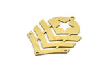 Brass Chevron Charm, 4 Raw Brass Chevron Shaped Charms With 1 Loop And 3 Holes, Earring Charms (34x25x0.60mm) SMP0632