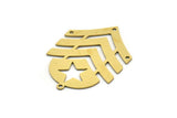 Brass Chevron Charm, 4 Raw Brass Chevron Shaped Charms With 1 Loop And 3 Holes, Earring Charms (34x25x0.60mm) SMP0632