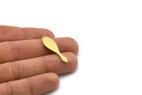 Brass Irregular Charm, 12 Raw Brass Irregular Shaped Charms With 1 Hole, Findings (35x10x0.80mm) SMP0633