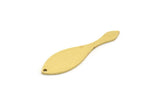 Brass Irregular Charm, 12 Raw Brass Irregular Shaped Charms With 1 Hole, Findings (35x10x0.80mm) SMP0633