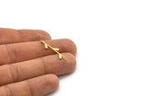 Brass Leaf Charm, 50 Raw Brass Leaf Charms With 2 Loops, Connectors (29x7x0.80mm) SMP0636 Y070