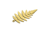 Brass Leaf Charm, 10 Raw Brass Branch Charms With 1 Loop, Charm Pendants (33x18x0.60mm) SMP0638 A5452