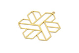 Brass Charm, 2 Raw Brass, Brass Pendants, Charm Pendants, Brass Charms With 1 Loop (37.5x31x0.60mm) SMP0872