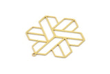 Brass Charm, 2 Raw Brass, Brass Pendants, Charm Pendants, Brass Charms With 1 Loop (37.5x31x0.60mm) SMP0872