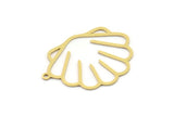 Brass Shell Charm, 4 Raw Brass Sea Shell Shaped Charms With 1 Loop, Earring Findings (29x22x0.60mm) SMP0873