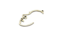 Gümüş Yüzlü Charm, 1 Döngülü 10 Antik Gümüş Kaplama Pirinç Yüzlü Charm, Kolye Uçları, Küpeler, Bulgular (31x16x1mm) D0617 H0615