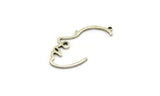 Gümüş Yüzlü Charm, 1 Döngülü 10 Antik Gümüş Kaplama Pirinç Yüzlü Charm, Kolye Uçları, Küpeler, Bulgular (31x16x1mm) D0617 H0615