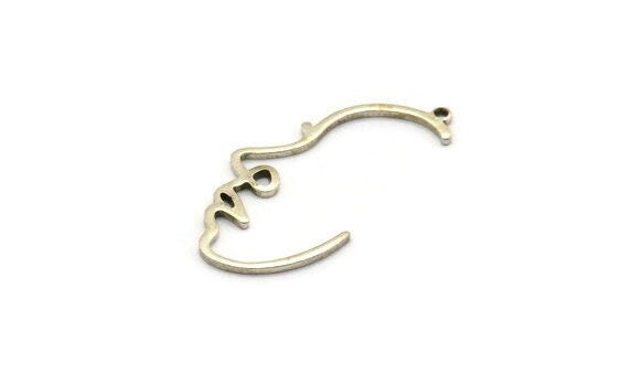 Gümüş Yüzlü Charm, 1 Döngülü 10 Antik Gümüş Kaplama Pirinç Yüzlü Charm, Kolye Uçları, Küpeler, Bulgular (31x16x1mm) D0617 H0615