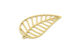 Brass Leaf Charm, 6 Raw Brass Leaf Charms With 1 Loop, Charm Pendants (31x18x0.60mm) SMP0879