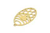 Brass Oval Charm, 6 Raw Brass Oval Charms With 1 Loop, Honeycomb Charms, Heart Charms, Earring Charms (30x17x0.60mm) SMP0880