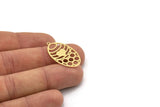 Brass Oval Charm, 6 Raw Brass Oval Charms With 1 Loop, Honeycomb Charms, Heart Charms, Earring Charms (30x17x0.60mm) SMP0880