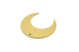 Brass Moon Charm, 8 Raw Brass Crescent Moon Charms With 1 Hole (23.5x9x0.80mm) SMP0642