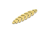 Brass Leaf Charm, 24 Raw Brass Branch Charms With 1 Hole, Charm Pendants (30x7.5x0.60mm) SMP0644