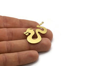 Brass Dragon Charm, 4 Raw Brass Dragon Shaped Charms With 1 Loop, Pendants, Findings (41x25x0.60mm) SMP0645