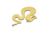 Brass Dragon Charm, 4 Raw Brass Dragon Shaped Charms With 1 Loop, Pendants, Findings (41x25x0.60mm) SMP0645
