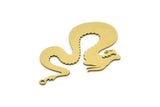 Brass Dragon Charm, 4 Raw Brass Dragon Shaped Charms With 1 Loop, Pendants, Findings (41x25x0.60mm) SMP0645