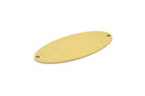 Brass Oval Charm, 6 Raw Brass Oval Charms With 2 Holes, Earring Charms (32x13x0.80mm) SMP0646