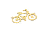 Brass Bicycle Charm, 6 Raw Brass Bike Charms With 2 Loops, Necklace Charms, Findings (19x30x0.60mm) SMP0882