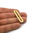 Brass Oval Charm, 4 Raw Brass Oval Charms With 1 Hole, Earring Charms (47x11x1mm) A2845