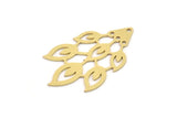 Brass Leaf Charm, 6 Raw Brass Leaf Charms With 1 Hole, Charm Pendants (35x21x0.60mm) SMP0885