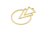 Brass Round Charm, 4 Raw Brass Triangle Charms With 1 Loop, Findings (32.5x24.5x0.60mm) SMP0891 A5546