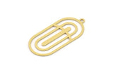Brass Oval Charm, 6 Raw Brass Oval Charms With 1 Loop, Earring Charms (31x14x0.60mm) SMP0892