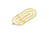 Brass Oval Charm, 6 Raw Brass Oval Charms With 1 Loop, Earring Charms (31x14x0.60mm) SMP0892
