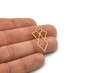 Brass Diamond Charm, 6 Raw Brass Diamond Shaped Charms, Pendant Findings (36x17x0.80mm) SMP0895