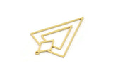 Brass Triangle Charm, 4 Raw Brass Triangle Shaped Charms With 1 Loop, Findings (40x27x0.80mm) SMP0896 Y157
