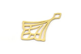 Brass Ethnic Charm, 8 Raw Brass Ethnic Motif Shaped Charms, Earring Charms (31.5x21x0.60mm) SMP0900