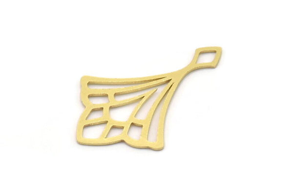 Brass Ethnic Charm, 8 Raw Brass Ethnic Motif Shaped Charms, Earring Charms (31.5x21x0.60mm) SMP0900