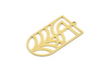 Brass Geometric Charm, 4 Raw Brass D Shape Charm With 1 Loop, Findings (32x17x0.60mm) SMP0901