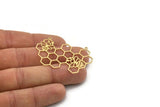 Brass Bee Charm, 2 Raw Brass Honeycomb Charms With 2 Loops, Necklace Findings (31x47x0.60mm) SMP0902