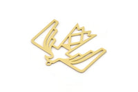 Brass Eagle Charm, 4 Raw Brass Eagle Shaped Charms With 1 Loop, Bird Charms, Findings (28x31x0.60mm) SMP0906