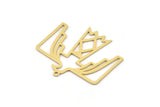 Brass Eagle Charm, 4 Raw Brass Eagle Shaped Charms With 1 Loop, Bird Charms, Findings (28x31x0.60mm) SMP0906