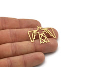 Brass Eagle Charm, 4 Raw Brass Eagle Shaped Charms With 1 Loop, Bird Charms, Findings (28x31x0.60mm) SMP0906