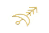 Brass Moon Charm, 6 Raw Brass Crescent Moon Charms With 1 Loop, Findings (41x27x0.80mm) SMP0908