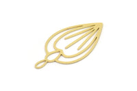 Brass Drop Charm, 6 Raw Brass Drop Charms With 1 Loop, Earrings, Findings (36x18x0.60mm) SMP0909