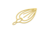 Brass Drop Charm, 6 Raw Brass Drop Charms With 1 Loop, Earrings, Findings (36x18x0.60mm) SMP0909