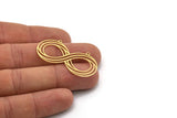 Brass Infinity Charm, 4 Raw Brass Infinity Shaped Necklace Charms With 2 Loops, Findings (22x42x0.60mm) SMP0911
