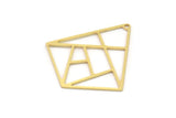 Brass Diamond Charm, 4 Raw Brass Diamond Charms With 1 Hole, Findings (34x32x0.60mm) SMP0922