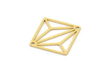 Brass Diamond Charm, 8 Raw Brass Diamond Charms With 2 Holes, Findings (22x16x0.60mm) SMP0926